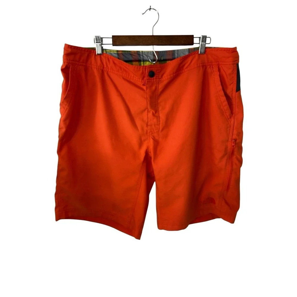 The‎ North Face Mens Orange Board Shorts Swim Trunks Size 40 Drawstring